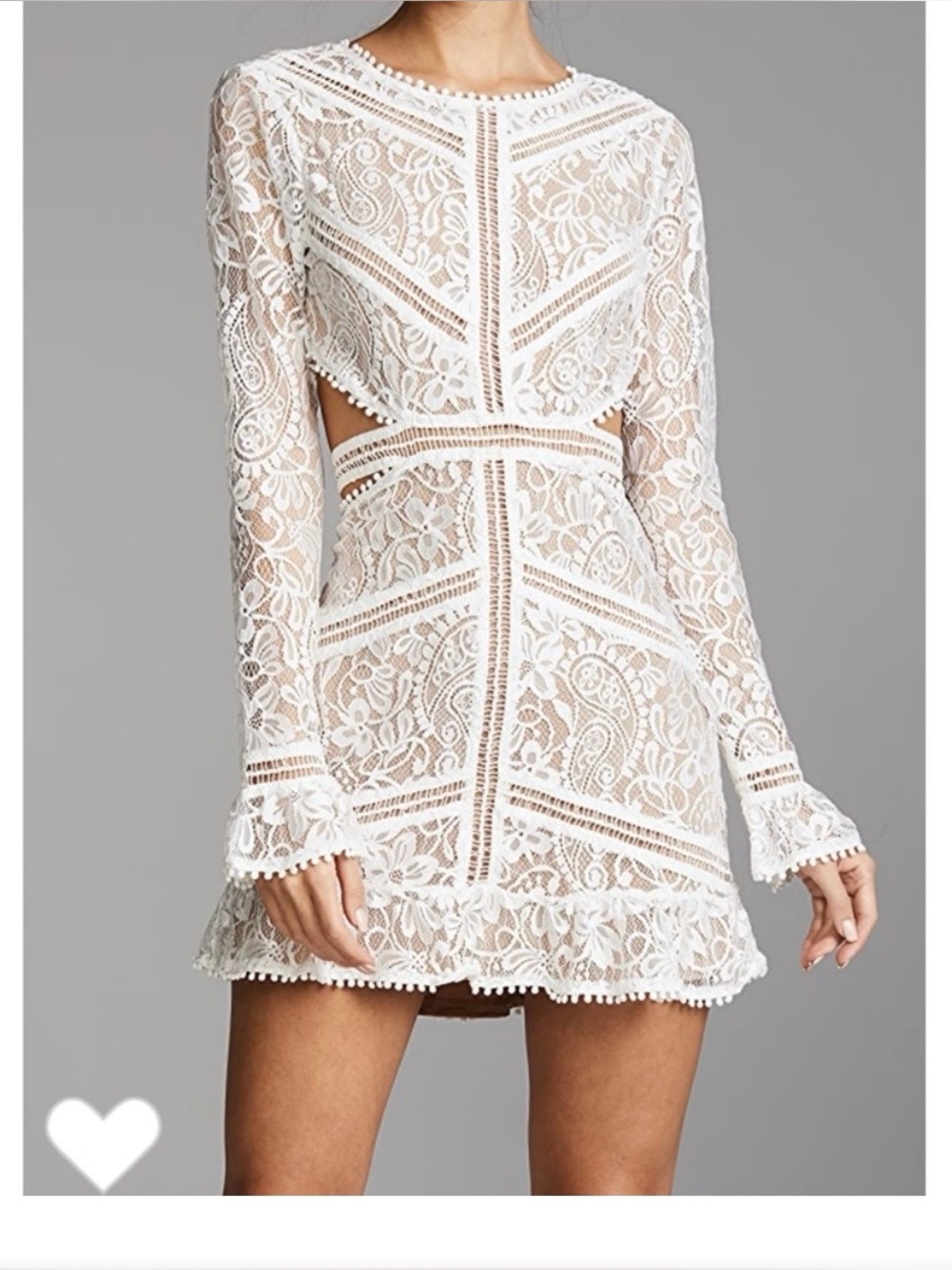 For Love And Lemons White Lace Cutout Mini Dress